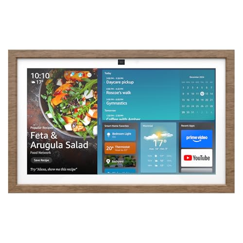 Echo Show 15 Bundle: Includes All-New Echo Show 15 & Made for Amazon Frame | Light Brown