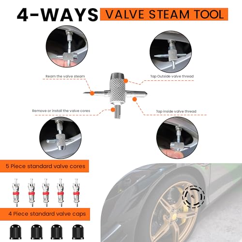 Image of GRAND PITSTOP Universal Tyre Puncture Repair Kit (Pack of 30 pcs), Heavy Duty Car Emergency Tool Kit for Flat Tire Tubeless Tire Plug Kit for Autos, Cars, Motorcycles, Trucks, RVs, etc.