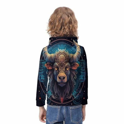 Sweat à capuche vache 3D pull ado 12-14 ans sweatshirt hiver avec poche kangourou