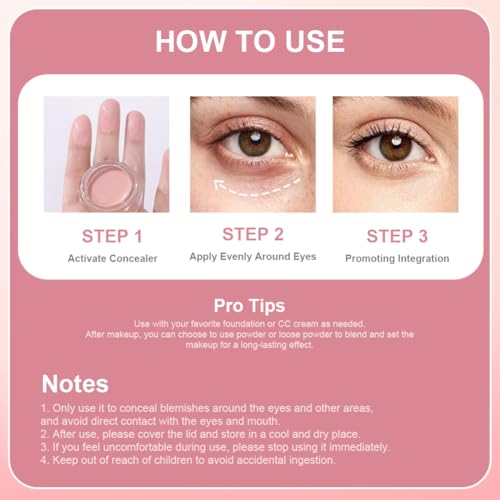 LOPHE Corrector de Ojos, 3g Corrector de Ojeras Portátil, Ocultador Cobertura Total para Corrige Ojeras, Bolsas y Otras Imperfecciones, Fácil de Aplicar, Apto para Todo Tipo de Piel - imagen 5