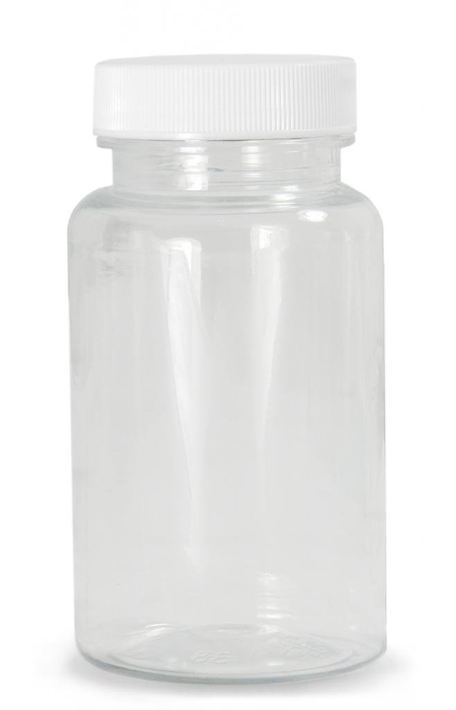 Qorpak PLC-06837 PET Packer Bottle with 45-400 White Polypropylene SturdeeSeal PE Foam Lined Cap, 8.5 oz, Clear (Pack of 48)