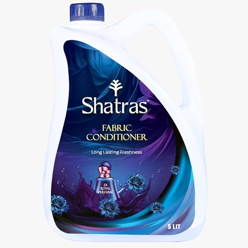 Image of Shatras Fabric Conditioner Liquid | Long Lasting Freshness with 2X Royal Perfume | Safe for Baby Clothes | For Top Load & Front Load Washing Machines | Soft & Shiny Clothes | 5 Litre