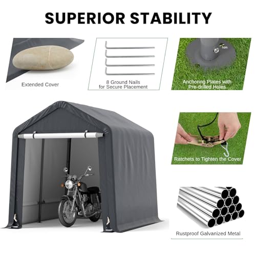 Garage extérieur abri de couverture de vélo en acier galvanisé - 6