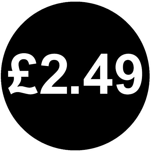 £ Black Price Stickers - 13mm, £2.49, 200 — image 1