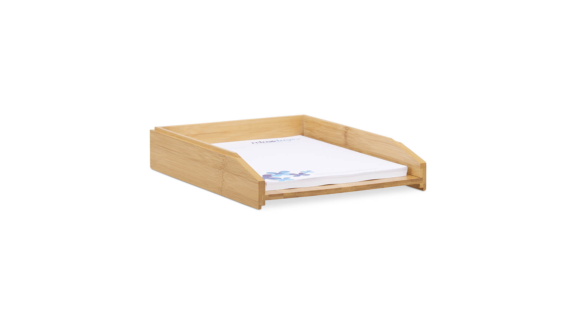 Relaxdays Lot De 2 Corbeilles à Courrier Bois Aspect Bambou - Range Documents A4 Bureau