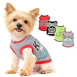 4 Pieces Dog Clothes for Small Dogs Boy Summer Puppy Clothes for Chihuahua Yorkie Soft Cute Pattern Dog Shirt Pet Cat Clothing Pink Rose Red Green XXS~M (Small)