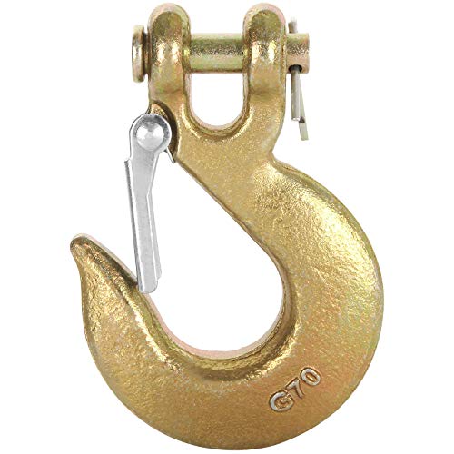4 Pack G70 Forged Steel Clevis Slip Hook 3/8 Inch Safety Hook With Safety Latch, Suitable For 10Mm Chain Heavy Duty Grab Hook For Tow Winch Trailer, 18000 Lb Capacity #TOP4