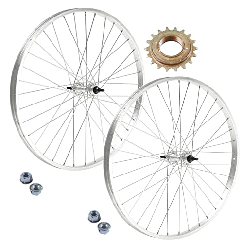 Par de ruedas/llanta delantera + trasera bicicleta 1 V 26 x 1 3/8 + piñón 18T para bicicleta de ciudad época holandesa