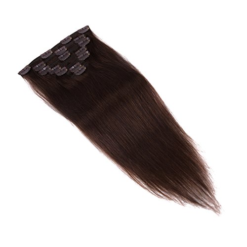 14 Inches Clip In Hair Extensions Real Human Hair - 70G 7Pcs 16 Clips Straight 100% Remy Human Hair Extensions For Women Dark Brown #2 Color¡­ #TOP1