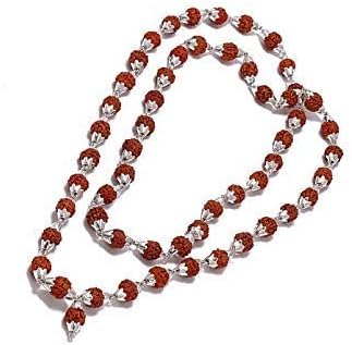 Mala Rudraksha 5 Mukhi Indonésien Ganesha Arts perles argent 7mm-9mm
