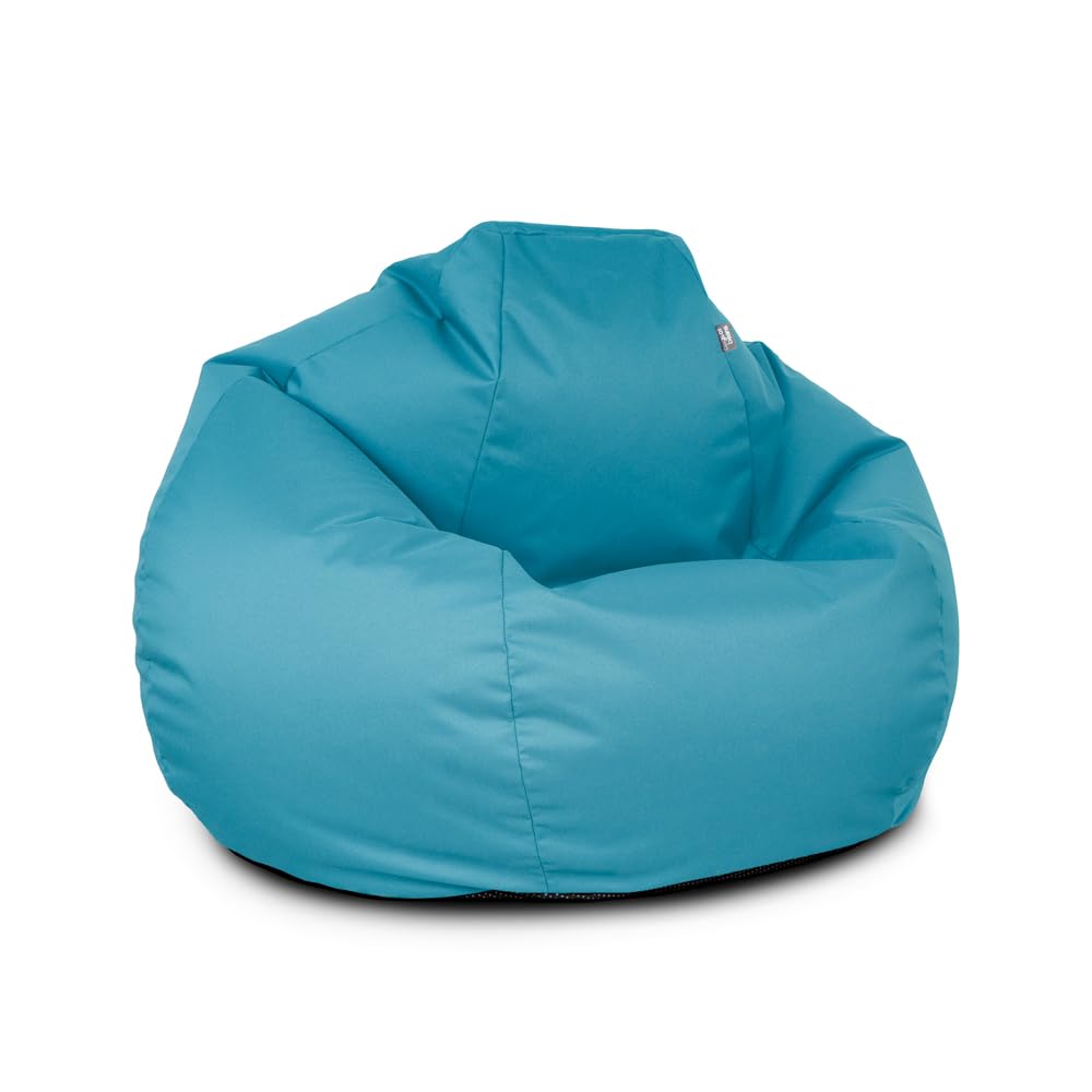 Bags of Beans Extra Large Adult Bean Bag - Pre Filled Wipe Clean - Comfortable and Stylish Lounger Armchair - Machine Washable Seat for Living Room, Patio, Bedroom 102cm(W) x92cm(D) (Turquoise)