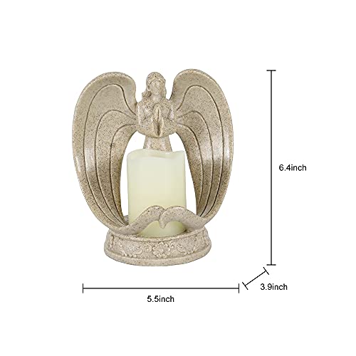 Praying Angel Figurine Wings Angel Flamless Candle Holder Sculpture Statue #TOP7