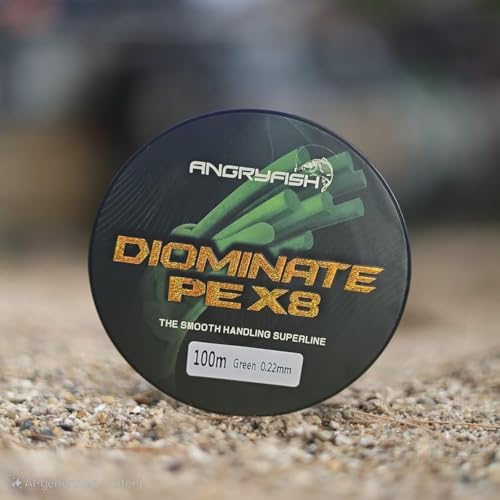 Image of TOBSY Diominate Braid PE X8 100m Green Fishing Line | Ultra Strong, Smooth, Abrasion Resistant Fishing Line for Saltwater & Freshwater (0.20mm -13.0 kg Line Strength)