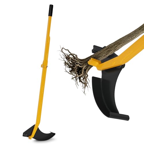 Gorhope Heavy-Duty Sapling Puller Tool – Tree Root Puller Uproots 1/4″–2″ Woody Stems with High-Leverage Mechanism, Heavy-Duty Root Removal for Trees, Shrubs, Thorny Vines & Stumps (Yellow)