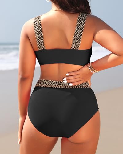 Tempt Me Women Plus Size High Waisted Bikini Set Two Piece Tummy Control Swimsuit2