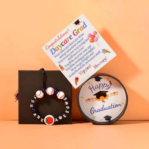 Graduation Gifts for Her Him Graduation Bracelet with Graduation Bear Graduation Gifts with Cap Box and Card Happy Graduation Gift for Graduates Congratulations Grad Graudating String Bracelet Baseball Beads Jewelry You Are Awesome Gift for Graduate4