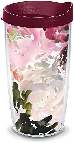 Tervis Kelly Ventura Floral Collection Made in USA Double Walled Insulated Tumbler Travel Cup Keeps Drinks Cold & Hot, 16oz - Classic, Posy