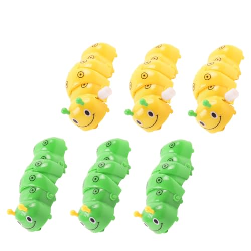 BRIGHTFUFU 6Pcs Wind Up Caterpillar Educational Clockwork Playthings for Fun Engaging Birthdays and Christmas Improves Coordination Skills