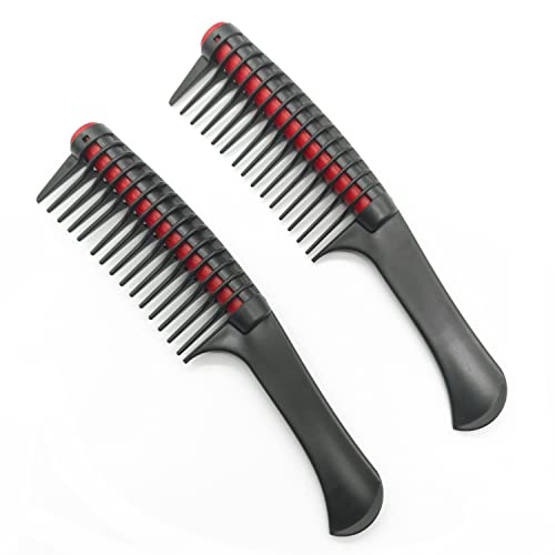 Detangling Comb with Roller 2 Pack Hair Highlight Combs Integrated Comb Coloring Comb Heat Resistant Wide Tooth Comb Anti Splicing Brush Combs Professional for Salons Hairdressing Barber DIY