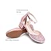 DREAM PAIRS Girls Dress Shoes Closed Toe High Heels Ankle Strap Toddler Little Big Kid Wedding Flower Party Pump,Size 4 Big Kid,Pink,KKUMPU2501