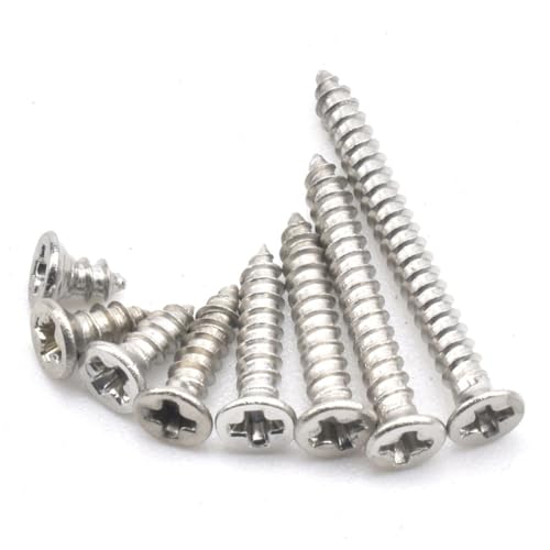 Tornillos autorroscantes cabeza plana acero carbono set miniatura 6