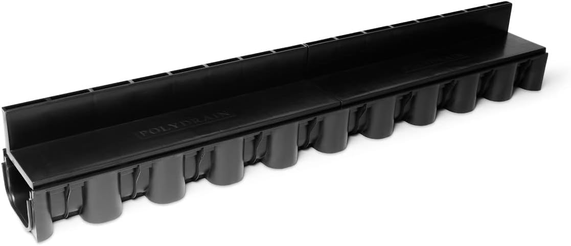 Black 6 X Quality Heavy Duty Pvc Block Paving Shallow Flow Brick Shallow Flow Slot Drain Channel Drainage 1M Lengths
