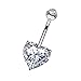 Produktbild Piersando Bauchnabelpiercing Piercing Bauch Banane Stecker Stab Gebogen Herz 14 K 585 Weißgold Zirkonia Clear