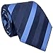 Retreez Three-Colour Stripe Woven Microfiber Men's Tie Necktie - Navy Blue