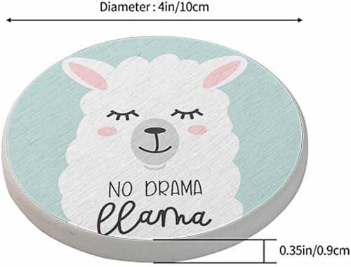 Miniatura 2 de oFloral Juego de 2 posavasos de alpaca para bebidas, diseño de dibujos animados, sin drama, diseño de llama, para decoración del hogar, juego de 2,