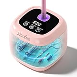 MelodySusie 2 in 1 Nail Tool Cleaning Machine, 3 Timers Mode for Nail Drill Bits, Nail Art Brush, Nail Clipper, Jewelry Cleaning, Salon & Home Use, Pink,DL-160