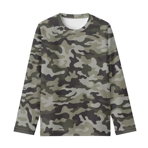 Boys' Long Sleeve Camo Print Tees Casual Round Neck Lightweight Soft Graphic Top Shirts 3-16T2