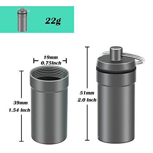 3 Packs Waterproof Aluminum Pill Fob Container, Effiet Nitro Bottle Holder Nitroglycerin Pill Case Emergency Keychain Pill Holder For Medicine Organizer Dispenser (Silver-Matt-Red) #TOP2