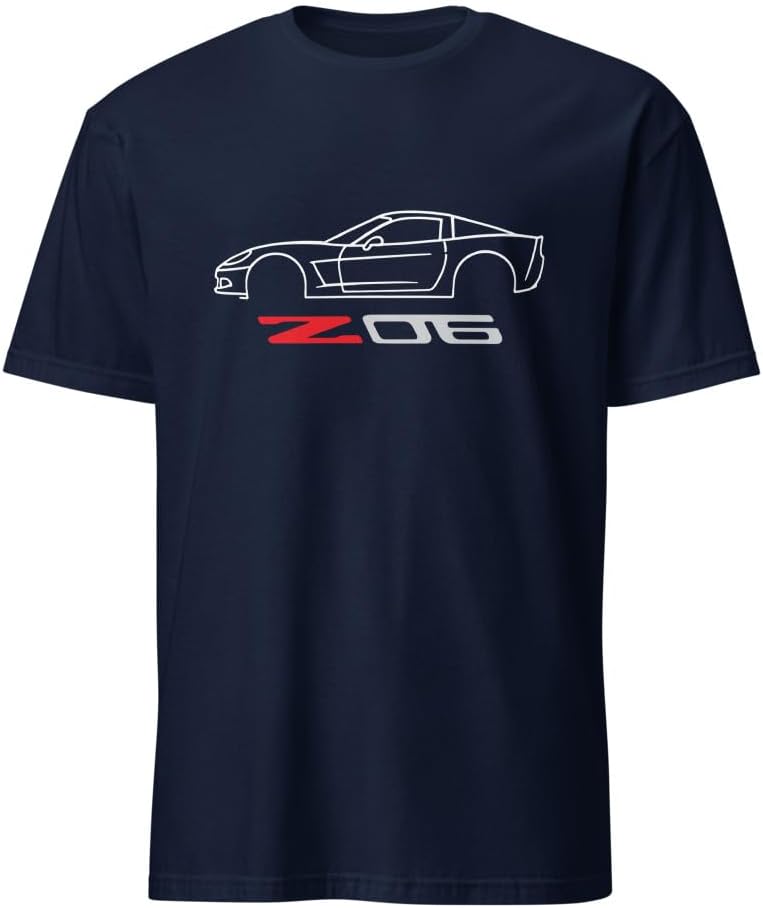 C6 Z06 Line Art Graphic T-Shirt | Car Enthusiast Gift Black