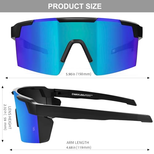 Image of MAXJULI XL Z87 Sunglasses for Big Wide Heads Men TR90 Ultralight UV400 Protection Work Glasses Z8225