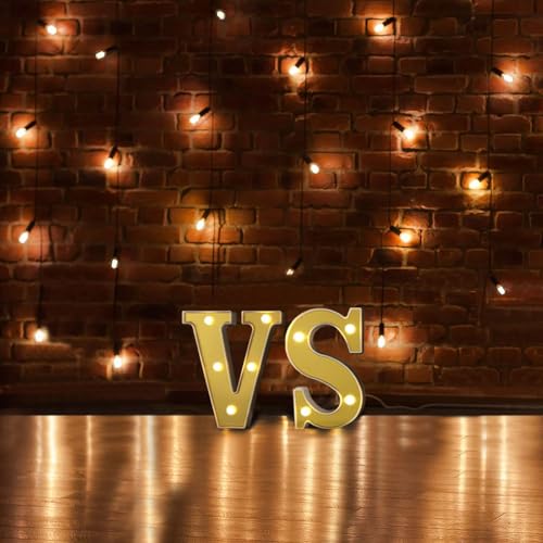 Image of Efavormart 6 inch Gold Marquee Letter V, Mirror Front Warm White LED Light Up 3D Sign, Battery Operated 72H Glow for Wedding Party & Wall Decor