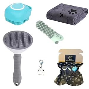 4-in-1 Pet Grooming Kit: Easy-Clean Pet Hair Remov...