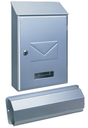 Preisvergleich Produktbild Rottner Stahl-Briefkasten Torino Set mit Zeitungsbox silber T03035