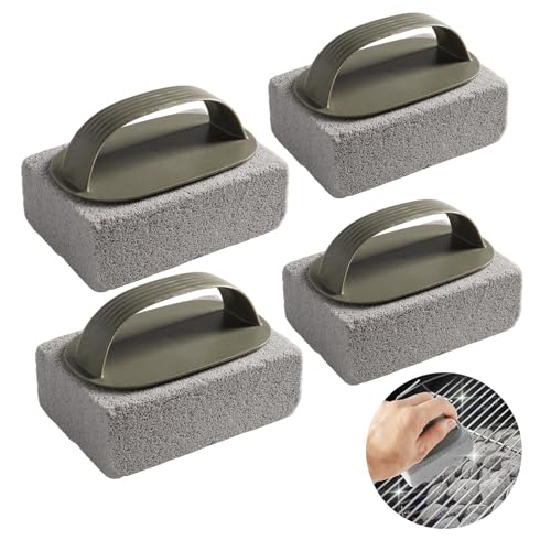 4Pcs Pumice Stone for Cleaning Oven Grill Cleaning Brick with Handle