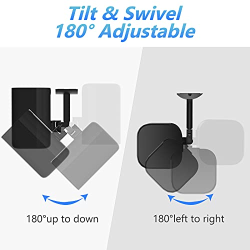 Notiela Speaker Wall & Ceiling Mount For Roku Wireless Speakers Mount, Tilt And Swivel Adjustable Speaker Mount For Roku Speaker Wall Mounts With Hardware Kit, One Pack #TOP2
