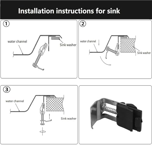 10 Stück Unterbau Spülbecken Clips Küchenspülen Befestigungsklammern Installation Reparatur Hardware Befestigung für Küche Badezimmer Dusche