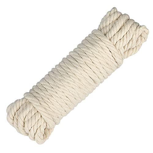 KINGLAKE 10 mm Corde Macramé, 10 m Corde en Coton Naturel Fil Macramé - pour Travaux Manuels, Jardinage, Emballage, Décoration Cover