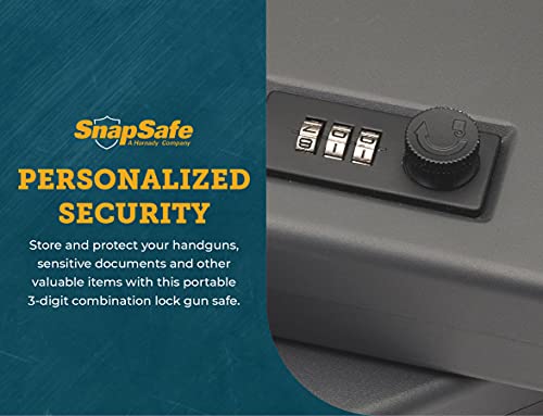 Snapsafe Portable Combination Lock Box For Guns And Valuables - Includes Lock Box (With 3-Digit Combination Lock) And Patented Security Cable - An Ideal Car Gun Safe - Xl, 10 X 7 X 2 Inches #TOP4