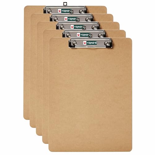 Image of YAJNAS Examination Board Clipboard | Exam Board /Pad (9.5x13.5 Inche) Hardboard Office Clipboard for Boys, Girls, Kids, sudents, School, College & Office (Brown - Pack of 5)