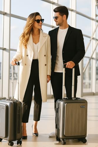 Image of Cabintrolley Bag Polycarbonate 20inch 55cms with 16inch Laptop and USB Port Compartment Small Size Suitcase for Flight Travel Suitable for Men, Women,Boys and Girls (Slate Grey)