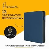 Card Guardian - 12-kieszeniowy segregator premium z zamkiem błyskawicznym na 480 kart, do gier karcianych, TCG, niebieski, idealny segregator kart Yugioh, MTG, segregator na karty sportowe