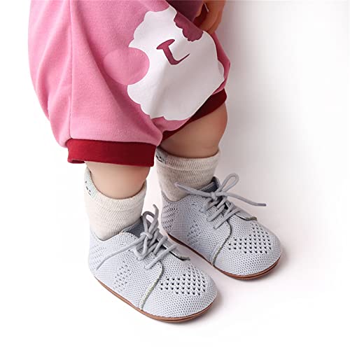 Spring and Summer Children Infant Toddler Shoes Boys and Girls Floor Sports Shoes Non Slip Lace Boys Casual Shoes Size 4 (Grey, 6-12 Months)4