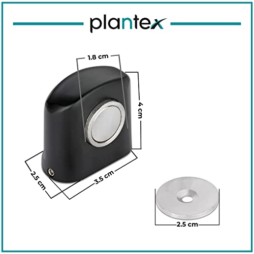 Image of Plantex Magnet Door Stopper /Gate Stopper for Main Door /Door Magnet Stopper for Bathroom /Office /Hotel /Stops for Door - (193-Black)
