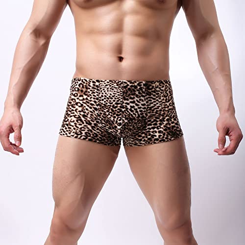 Men's Sexy Leopard Print Pouch Underwear Trunks Stylish Underpants2
