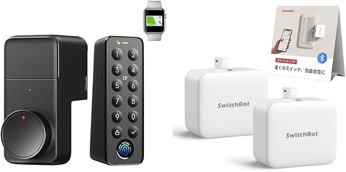 SwitchBot Smart Lock Pro Fingerprint Authentication Door Lock Auto Lock FeliCa Suica PASMO Alexa Google Home Siri Compatible Remote Control Security Protection + Smart Switch Timer Energy Saving