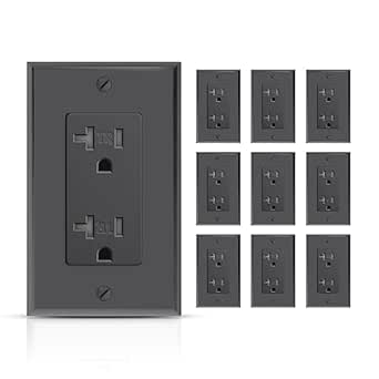 TOPELER Wall Outlets, 20A Tamper-Resistant Outlets, 2 Pole 3